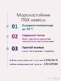 ПВХ завеса рефрижератора 2x2,1м. Морозостойкая, готовый комплект